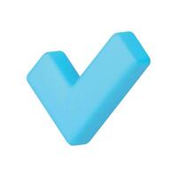 Checkbox blue check mark done correct choice validation success vote 3d icon realistic vector