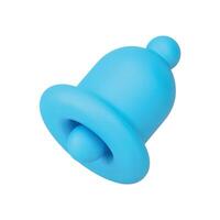 Bell ring blue incoming notification sound alert attention social media message 3d icon vector