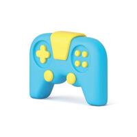 Gamepad blue console for virtual game playing pad controller cyberspace entertainment 3d icon vector