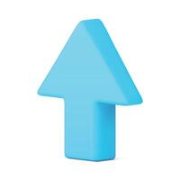 Blue arrow up increase progress direction cursor blue pointer isometric 3d icon realistic vector