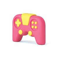 juego consola rosado gamepad remoto controlador virtual juego de azar dispositivo 3d icono realista vector