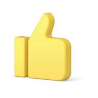 Thumb up cool yellow positive solution success confirmation isometric 3d icon realistic vector