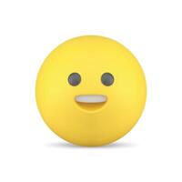 Smiley laughing yellow emoji emoticon happy head character 3d icon realistic illustration vector