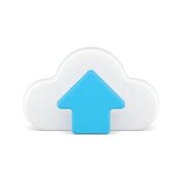 Cloud computing data storage upload digital information virtual transfer 3d icon realistic vector
