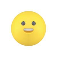 Emoticon yellow smiley flying happy circle head laughing character 3d icon realistic vector