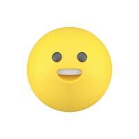 Emoticon yellow smiley flying happy circle head laughing character 3d icon realistic vector