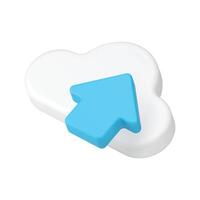 Upload data backup information cloud computing storage global internet transfer 3d icon vector