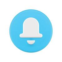 Notification sound reminder blue circle button cyberspace interface alert 3d icon realistic vector