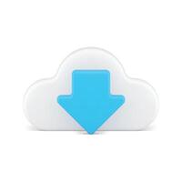 Data download cloud computing server virtual connection information storage 3d icon vector