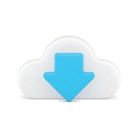 Data download cloud computing server virtual connection information storage 3d icon vector