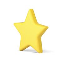 Star yellow isometric badge prize rating best quality achievement medal 3d icon realistic vector