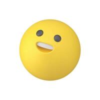 Emoji yellow smiley fun character laughing flying head cyberspace communication 3d icon vector