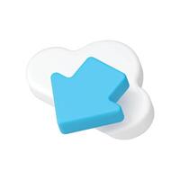 Cloud computing digital data download cyberspace connect technology 3d icon realistic vector