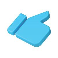 pulgar arriba frio éxito me gusta gesto azul 3d icono positivo recomendación realista vector