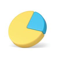 Chart pie round diagram with section business project market analysis report 3d icon vector