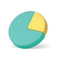 Statistic chart pie report marketing research diagram with section 3d icon realistic vector