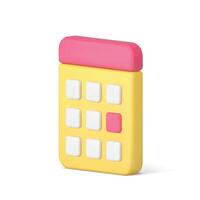 Calendar date appointment reminder marker time management countdown badge 3d icon realistic vector