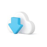 Digital data download cloud computing storage connect cyber service 3d icon realistic vector