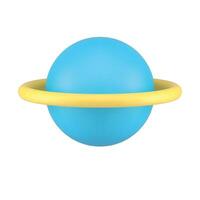 Blue planet ring orbit cosmology exploration science universe astrology gravity 3d icon vector