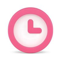 Time measurement pink stopwatch clock reminder button 3d icon realistic illustration vector