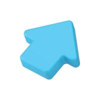 Arrow up right diagonal direction blue isometric perspective pointer 3d icon realistic vector