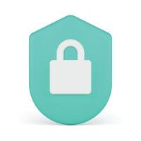 Antivirus password software system privacy lock shield cyberspace access 3d icon realistic vector