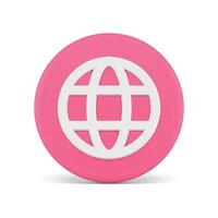 Website connection circle button e business digital network access application 3d icon vector