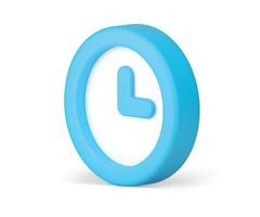 Alarm clock time countdown hour minute arrows checking isometric circle badge 3d icon vector