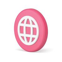 Web page internet connection network visit digital technology pink circle badge 3d icon vector