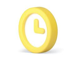 Time stopwatch chronometer yellow deadline checking alarm clock badge 3d icon realistic vector