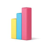 Chart bar graph column increase statistic structure profit trend business analyzing 3d icon vector