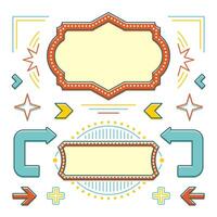 Retro American 1950s Sign Design Elements Set. vector