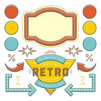 Retro American 1950s Sign Design Elements Set. vector