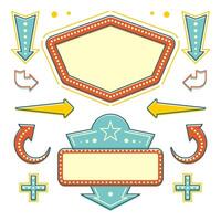 Retro American 1950s Sign Design Elements Set. Billboard Signage vector