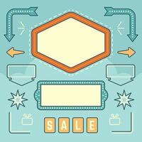 Retro American 1950s Sign Design Elements Set. vector