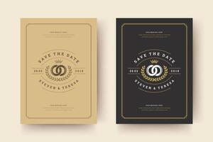 Wedding save the date invitation card illustration vector