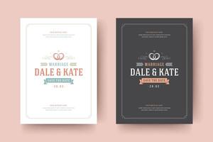 Wedding save the date invitation card illustration. vector