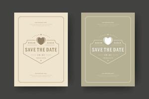 Wedding save the date invitation card illustration vector