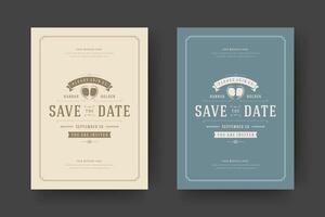 Wedding save the date invitation card illustration. vector