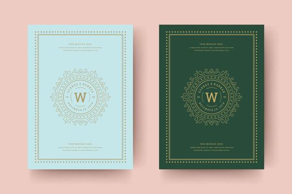 Wedding save the date invitation card illustration
