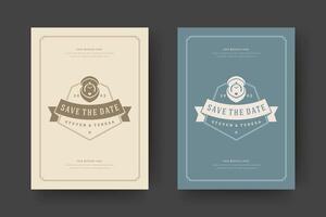 Wedding save the date invitation card illustration vector