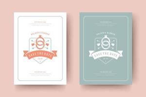 Wedding save the date invitation card illustration vector