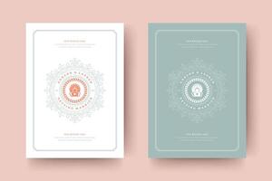 Wedding save the date invitation cards flourishes ornaments. vector