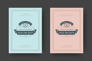 Wedding save the date invitation card illustration. vector