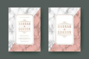 Wedding save the date invitation cards flourishes ornaments. vector