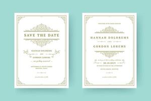 Wedding invitation save the date card templates vector