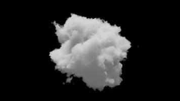 3D small cloud with alpha channel and looping animation video