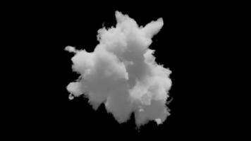 3D small cloud with alpha channel and looping animation video