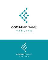 C initial digital nano bio tech mosaic logo clip art business company editable vector
