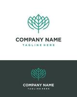 Nature leaf forest mono line organic green herbal logo clip art envieronment product business company editable vector